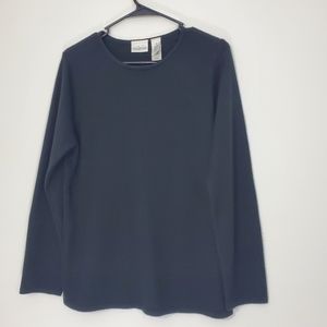 Villager Black Acrylic Knit Sweater, Size Medium